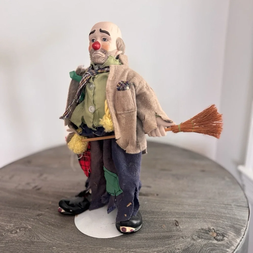 Vintage Sad Hobo Clown Porcelain Figurine 13
